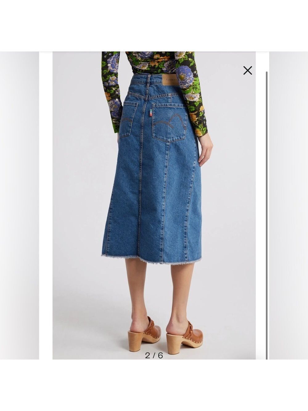 Farm Rio Denim Midi Skirt - Picture 3 of 10